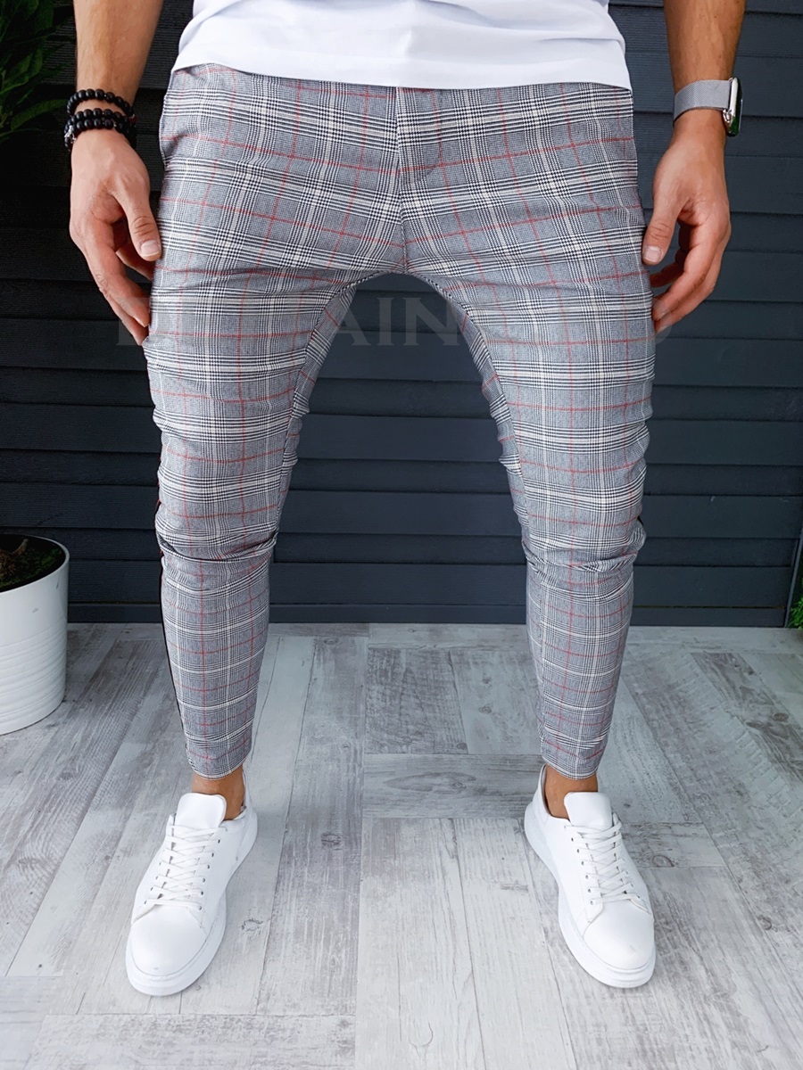 Pantaloni barbati rosii smart casual ZR P18036 O3-2
